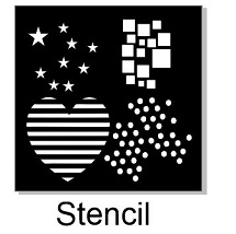 Multi heart stars Stencil